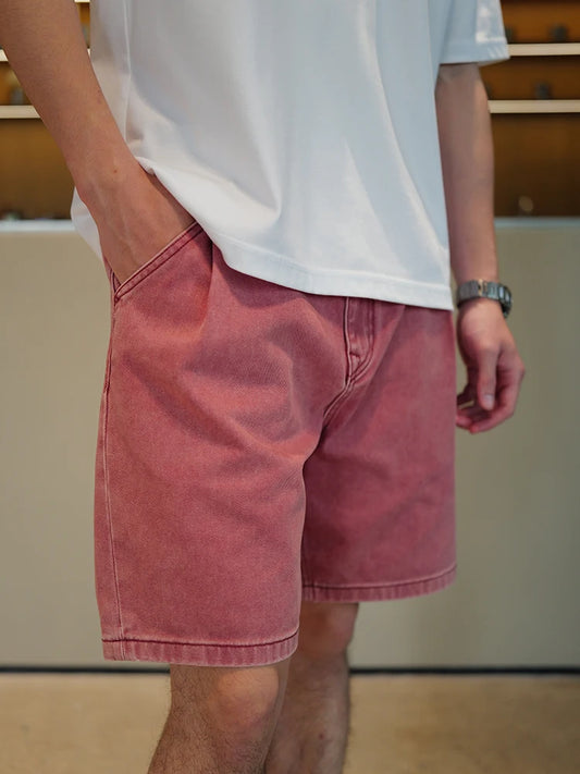 SIMWOOD Washed Vintage Denim Shorts — 11.3oz Men’s Plus-Size Summer Shorts