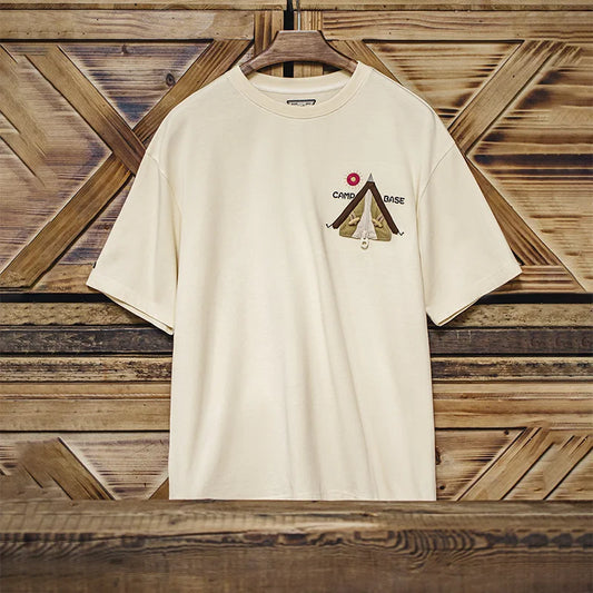 MADEN Unisex Patchwork T-Shirt — Loose-Fit Heavyweight Cotton Tee