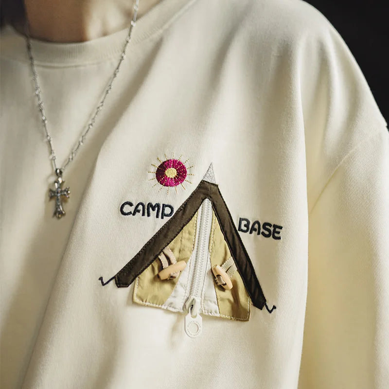 MADEN Unisex Patchwork T-Shirt — Loose-Fit Heavyweight Cotton Tee