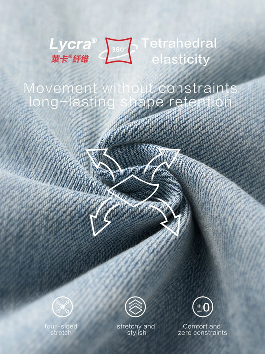 SIMWOOD Washed Vintage Denim Trousers — 13.4oz Elastic Fabric Men’s Jeans, Plus Size, Autumn 2025